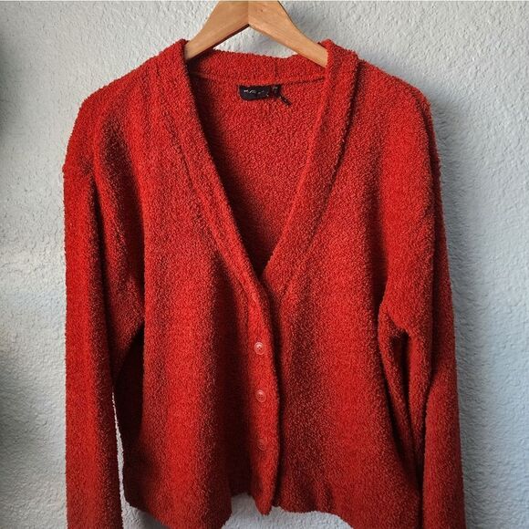 Anthropologie Out from under sweater  fluffy semi crop button front sweater - Picture 8 of 10